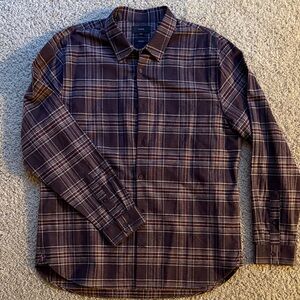 Vince Men's Casual Plaid Shirt in Brown